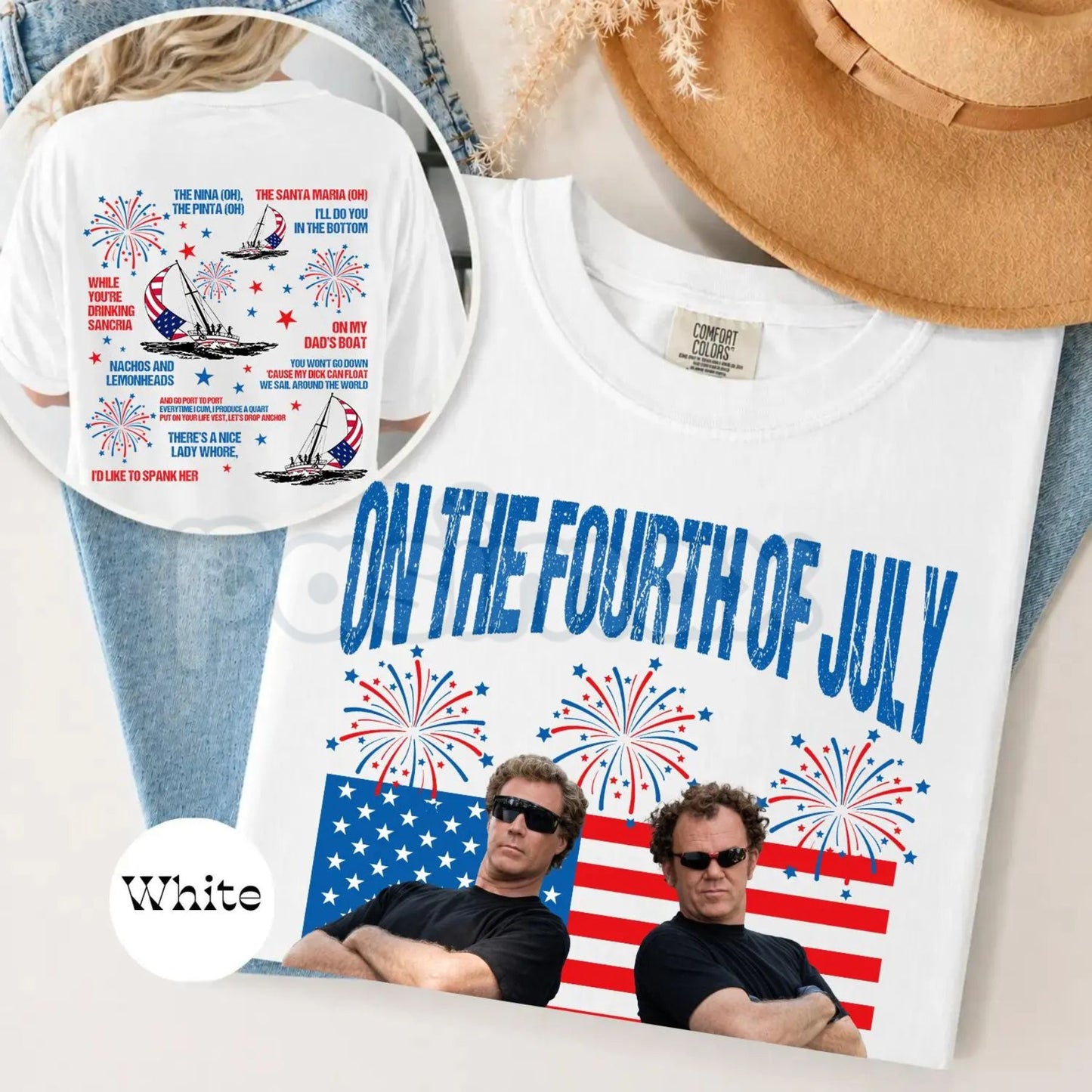 Comfort Colors® Step Brothers "Boats 'N Hoes" T-Shirt – Vintage Retro Summer Movie Shirt, Funny Prestige Worldwide Graphic Tee, Iconic Gift for Him
