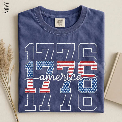 Comfort Colors® Vintage "America Day" T-Shirt – Retro 250th Anniversary Graphic Tee, 1776 Land Of The Free Independence Day Aesthetic Holiday Top