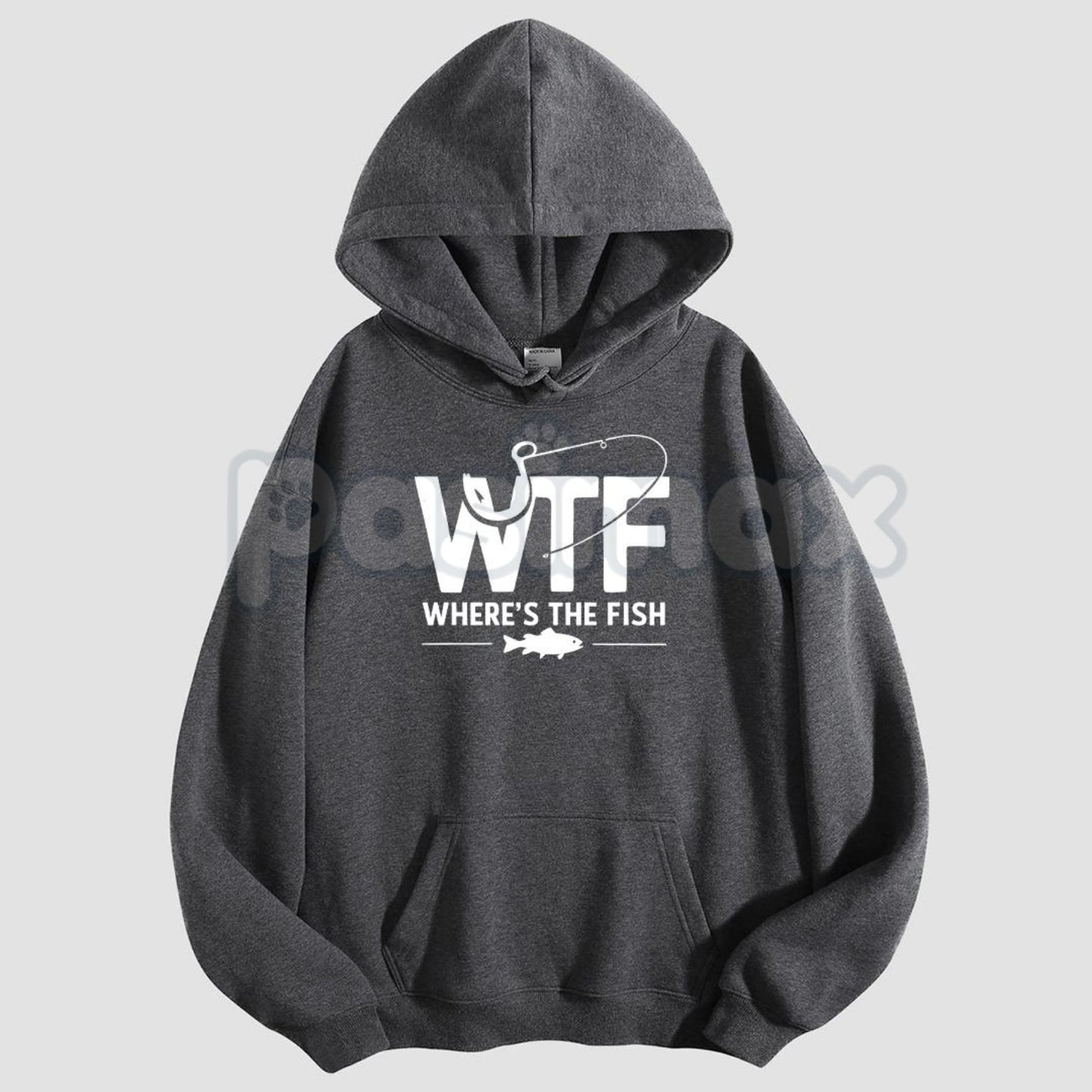 "WTF, Where Is The Fish" Hoodie – Funny Fishing Meme Pullover, Angler Humor Apparel & Statement Gear, Unisex