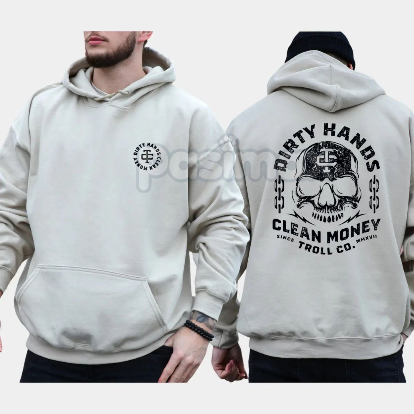 Dirty Hands Clean Money Hoodie – Hard Work Ethic Statement Pullover, Tradesman & Entrepreneur Apparel, Unisex