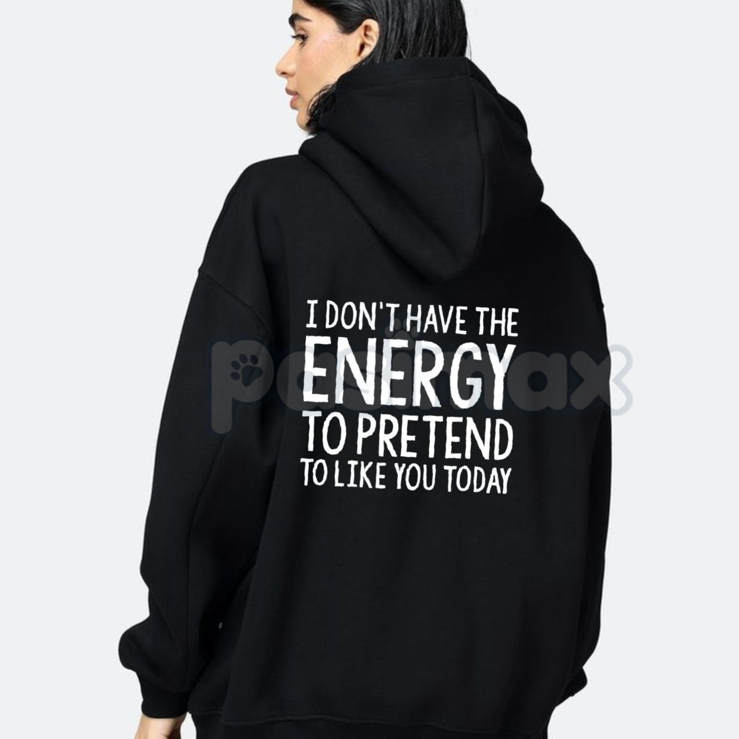 "Too Tired for Fake People" Hoodie – Honest Slogan Pullover, Sarcastic Introvert Statement Apparel, Unisex