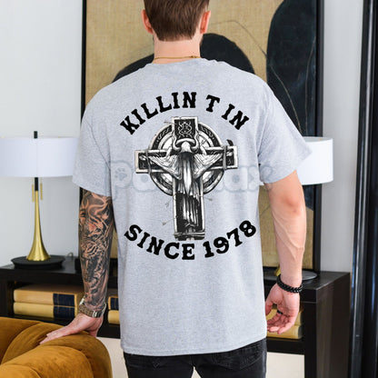 KILLIN T IN SINCE 1978 Sheep Horns Wizard T-Shirt - Edgy Birthday Anniversary Tee, Fantasy Metal Graphic, Men's Statement Apparel