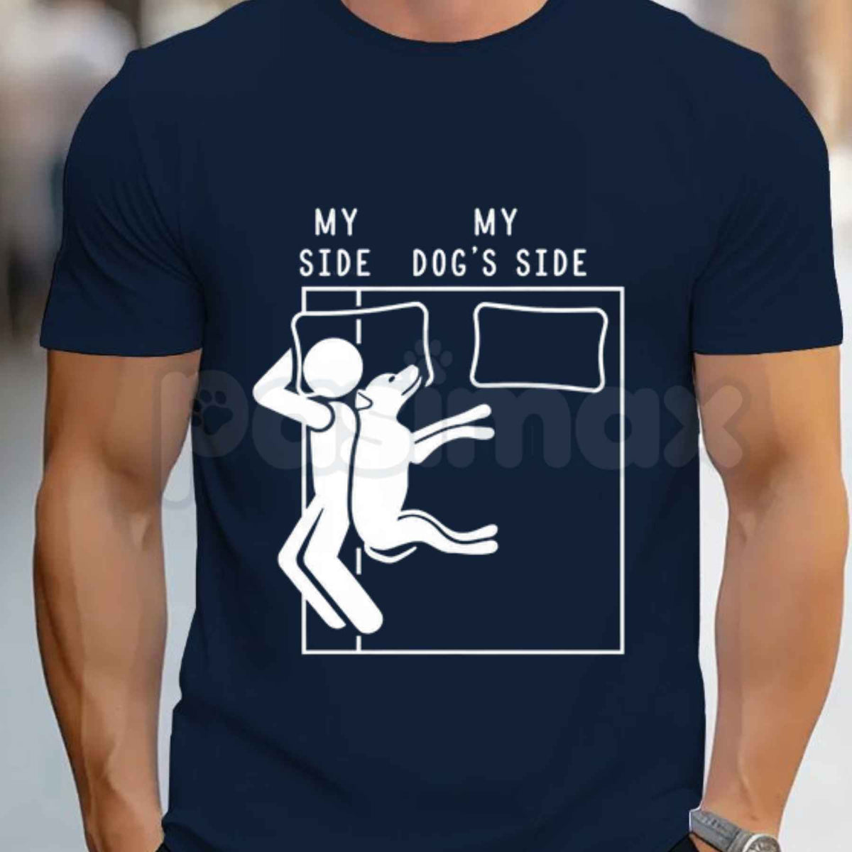 My Side My Dog's Side T-Shirt – Funny Dog Owner Bed Space Unisex Tee