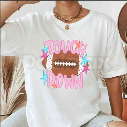 Touch Down T-Shirt – Retro Football Game Day Unisex Cotton Graphic Tee