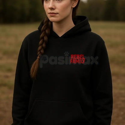 Rebel Family Outlaw Bloodline Hoodie – Red Skull Country Apparel Pullover, Southern & Edgy Streetwear, Unisex