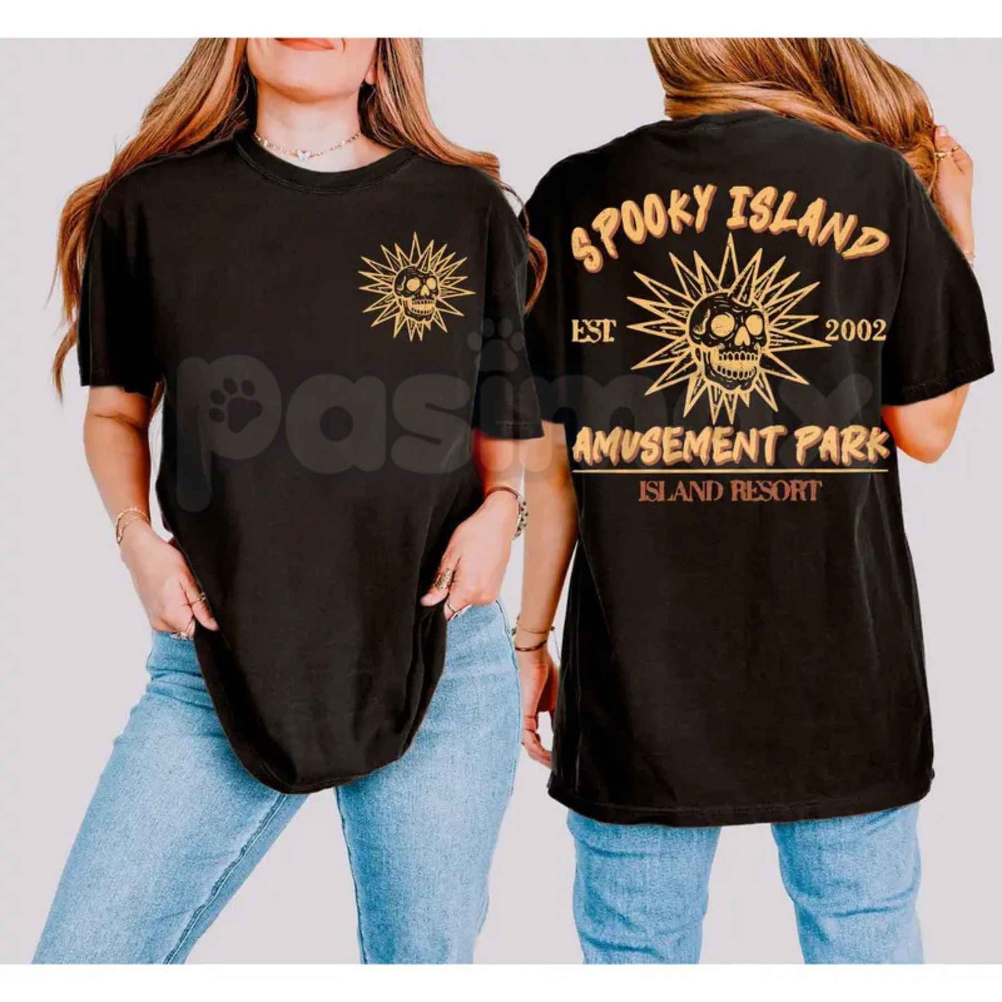 Comfort Colors® "Spooky Island" T-Shirt – Retro Halloween Nostalgia Graphic Tee, Y2K Horror Movie Aesthetic Unisex Top