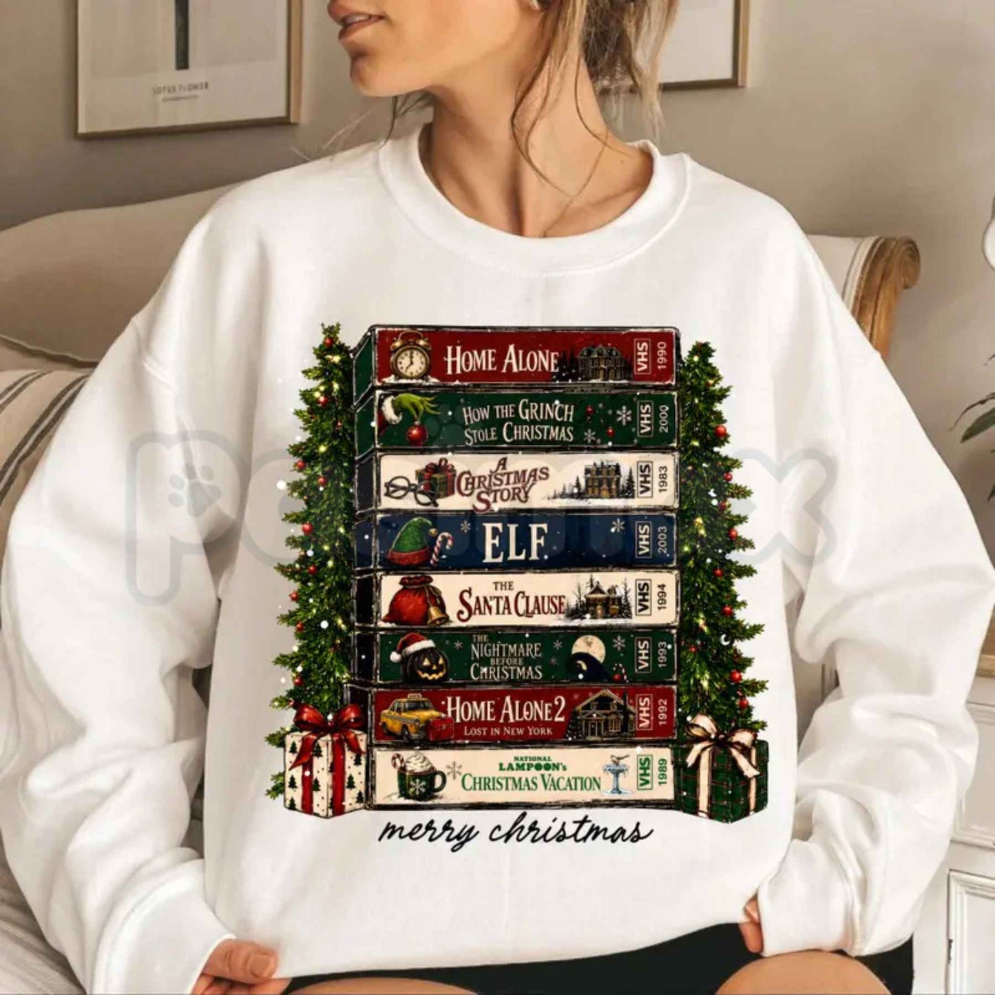 Retro Holiday VHS Sweatshirt | Vintage Christmas Graphic Crewneck