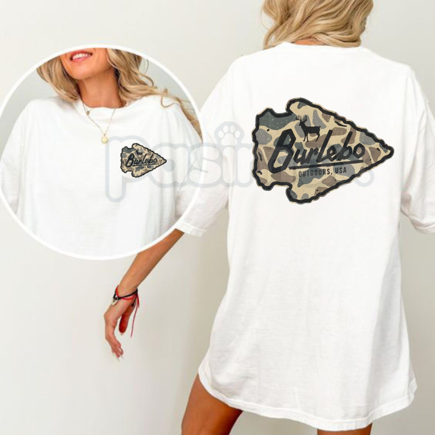 Arrowhead Classic Deer Camo Short Sleeve Tee - Hunting & Outdoors Graphic T-Shirt, Whitetail Deer Camouflage Apparel, Rugged Hunter Gift Shirt