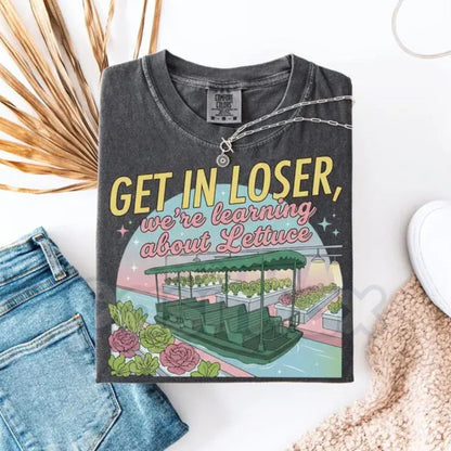 Comfort Colors® "Get In Loser" Magical Journey T-Shirt – Playful Future Land Graphic Tee, Aesthetic Retro Theme Park Trip Shirt, Trendy Vacation Top