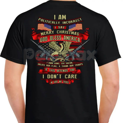 Politically Incorrect Merry Christmas T-Shirt - Funny Subversive Holiday Slogan Tee, Adult Christmas Humor Apparel, Anti-PC Statement Gift
