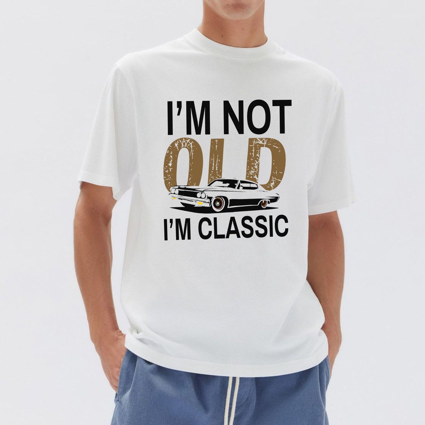 "I’m Not Old I’m Classic" Vintage Car T-Shirt - Funny Men’s Tee, Soft Cotton Classic Car Apparel