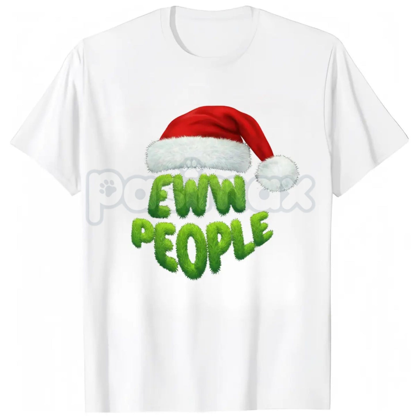Merry Christmas T-Shirt - Black "Ewww" People with Santa Hats - Funny Introvert Holiday Slogan Tee, Sarcastic Anti-Social Christmas Apparel, Dry Humor Gift