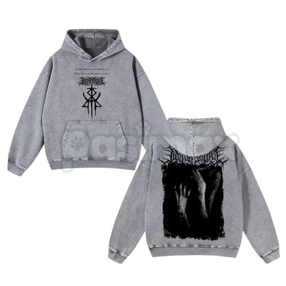 Lorna Shore Pain Remains Hoodie – Dancing Like Flames Washed Heavy Metal Pullover