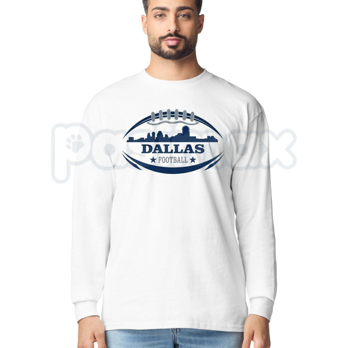 Football City Skyline Long Sleeve Tee – Game Day City Gridiron Graphic Shirt for Men & Women