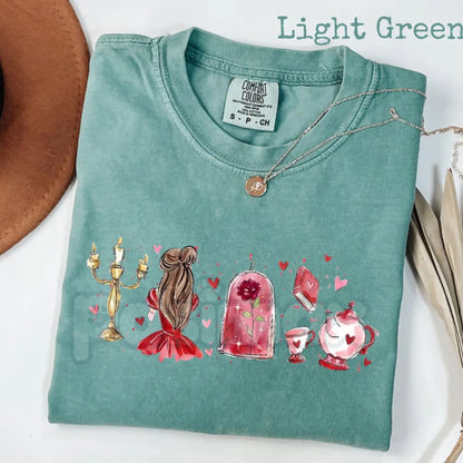 Comfort Colors® Enchanted Romance T-Shirt – Fairy Tale "Tale as Old as Time" Tee, Girly Coquette Valentine Shirt, Soft Girl Aesthetic Bookish Gift