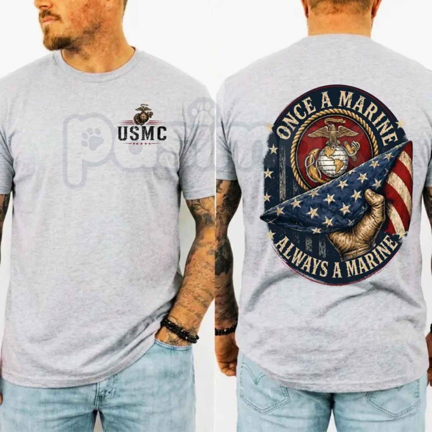 Once A Marine Always A Marine T-Shirt – USMC Veteran Pride Unisex Cotton Graphic Tee
