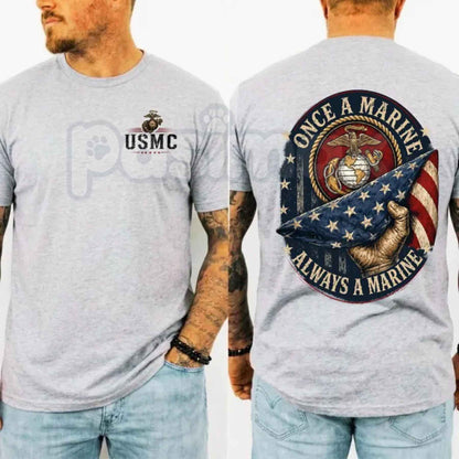 Once A Marine Always A Marine T-Shirt – USMC Veteran Pride Unisex Cotton Graphic Tee