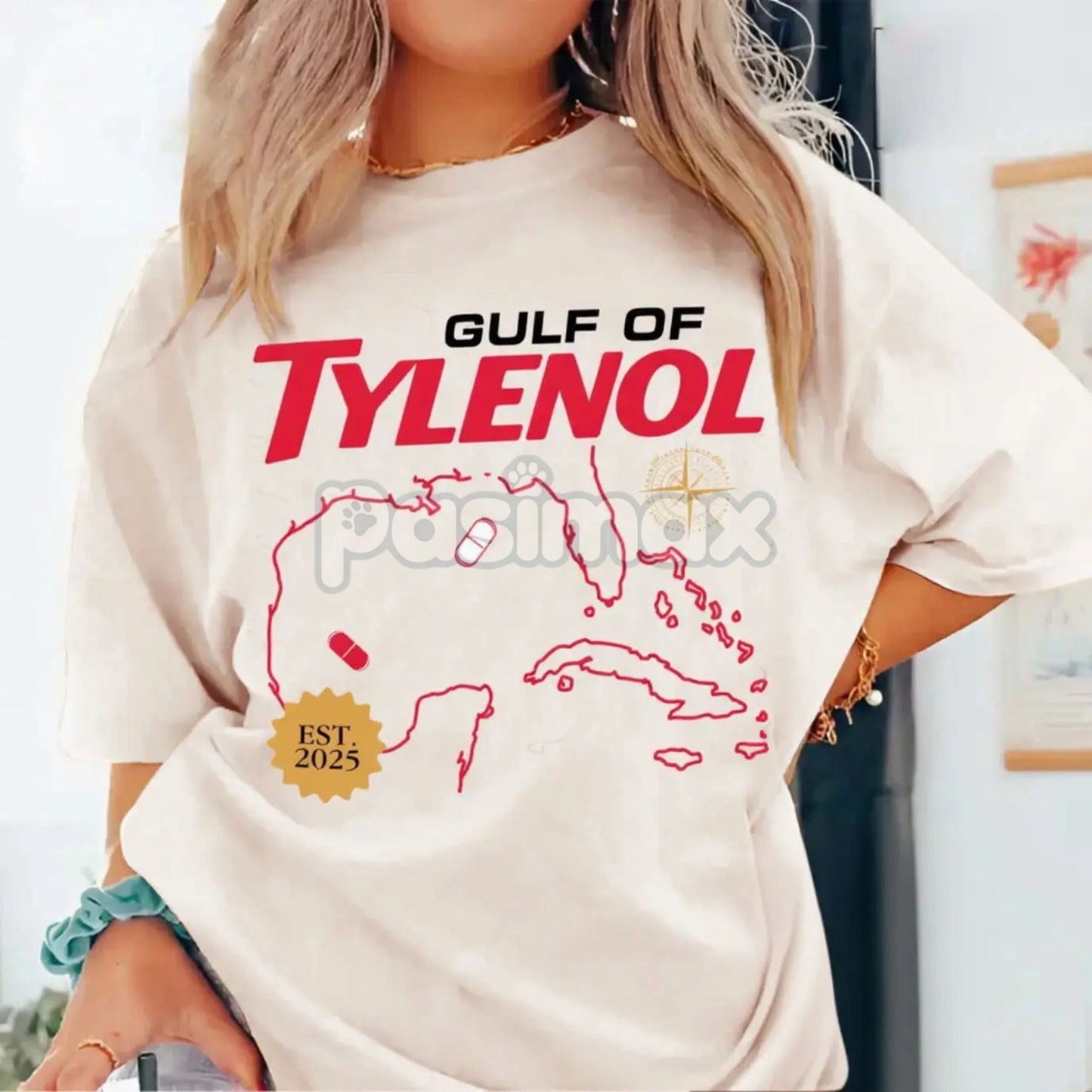 Gulf of Tylenol FDT Funny T-Shirt – Political Satire Statement Tee, Epsteinaminophen Meme Graphic Shirt, Advocacy & Protest Apparel