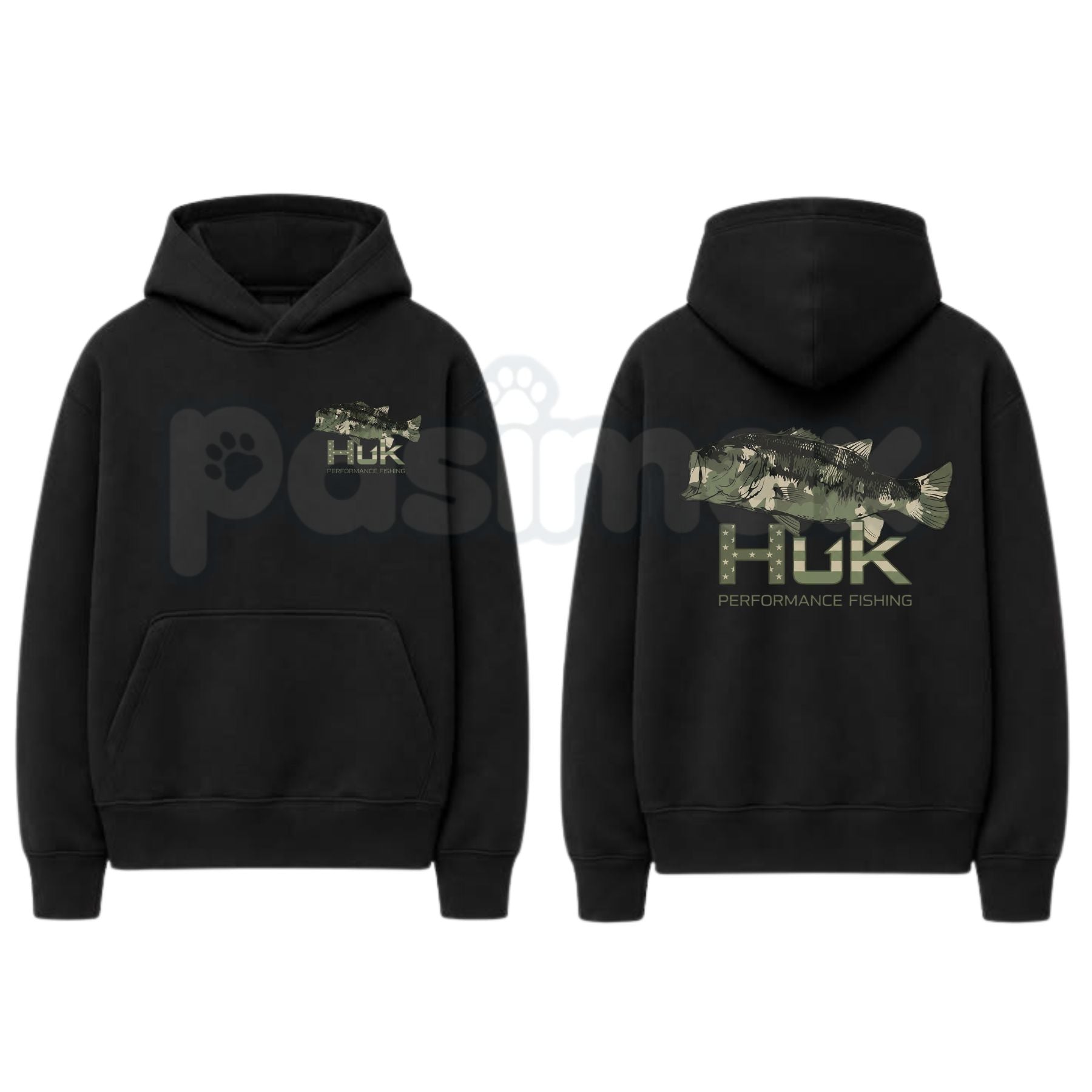 Men's HUK Performance Fishing Hoodie - Camo Bass – Pasimax