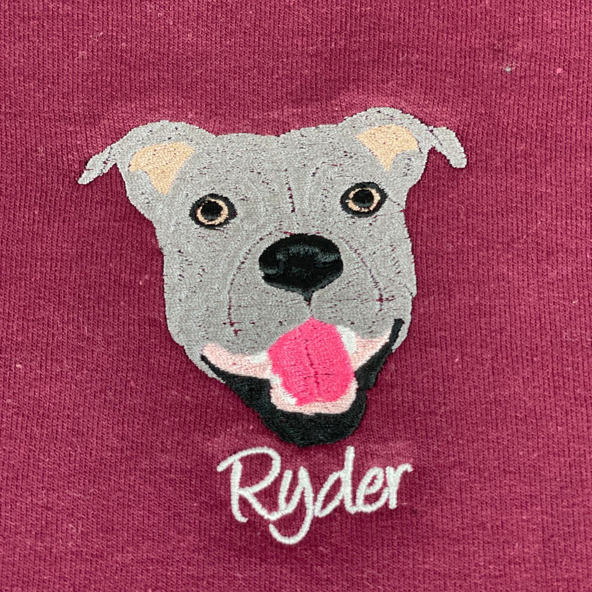 Custom Dog Portrait Embroidered Hoodie Using Dog Photo