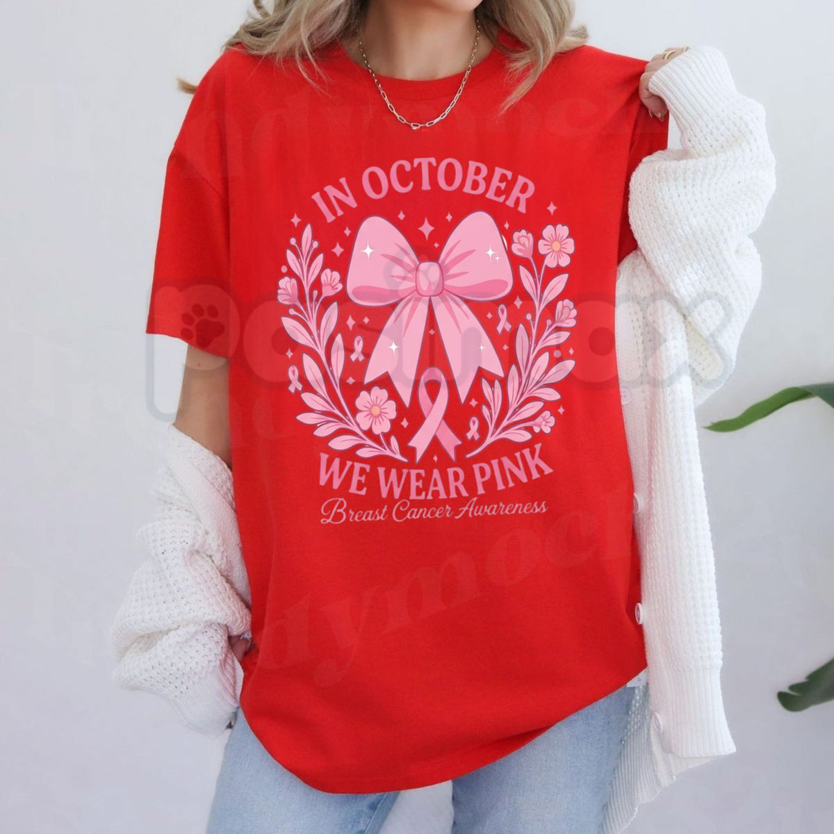 October Pink Breast Cancer Awareness Halloween Ghost T-Shirt – Boo Ribbon Graphic Tee
