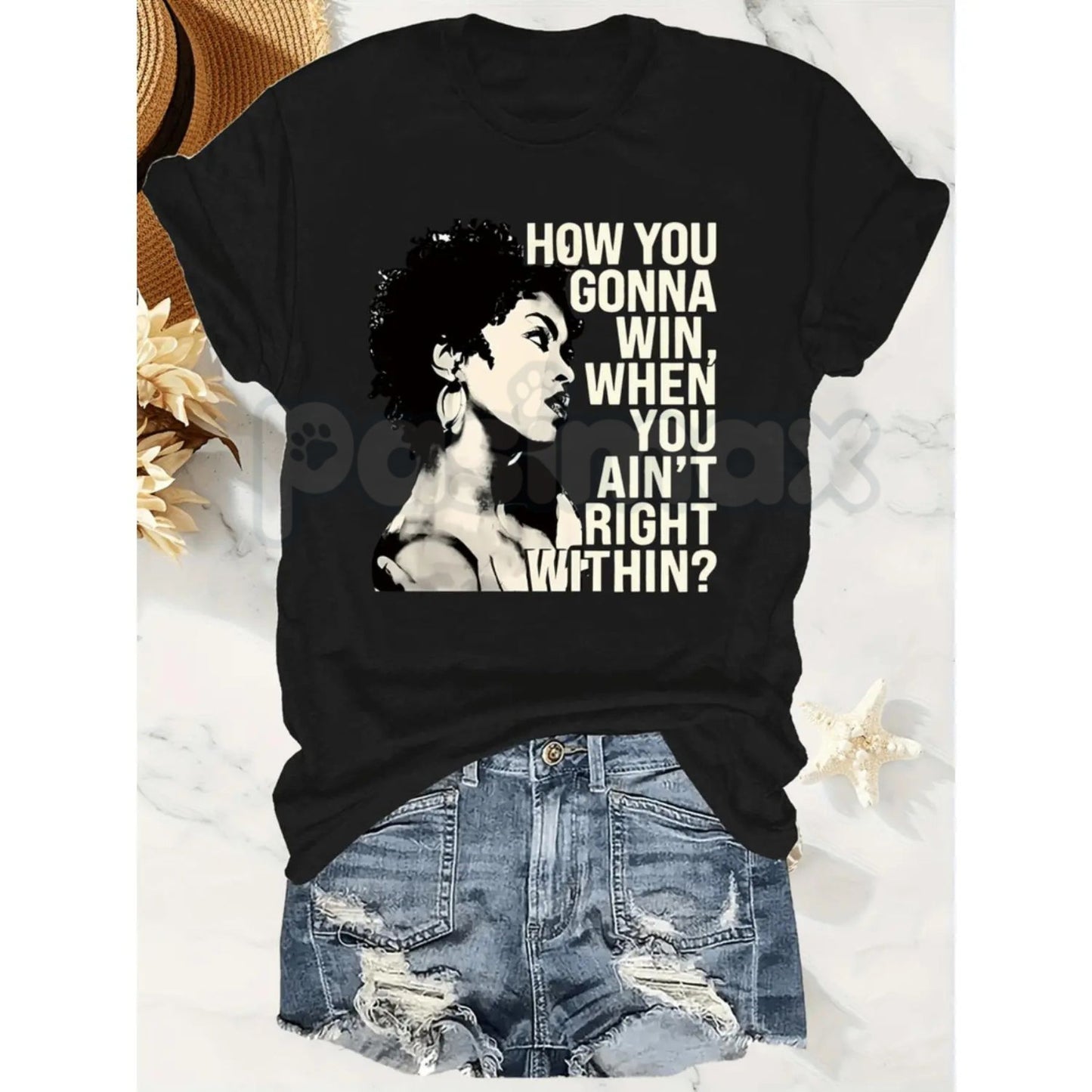 "How You Gonna Win When You Ain't Right Within" Inspirational Tee – Premium 100% Cotton Mental Health Shirt, Soulful Lyrical Quote Graphic Top, Soft Lived-In Heavyweight Self-Care Apparel, Made in USA