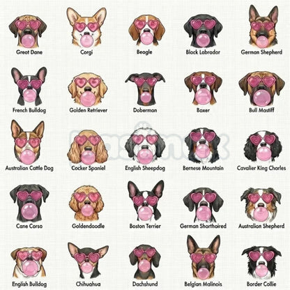 Valentine’s Day Dog Shirt | Heart Glasses & Bubblegum Tee | Funny Dog Mom Valentine Sweatshirt | Aesthetic Pet Lover Crewneck | Y2K Retro Dog Graphic Jumper | Cute Puppy Valentine Pullover