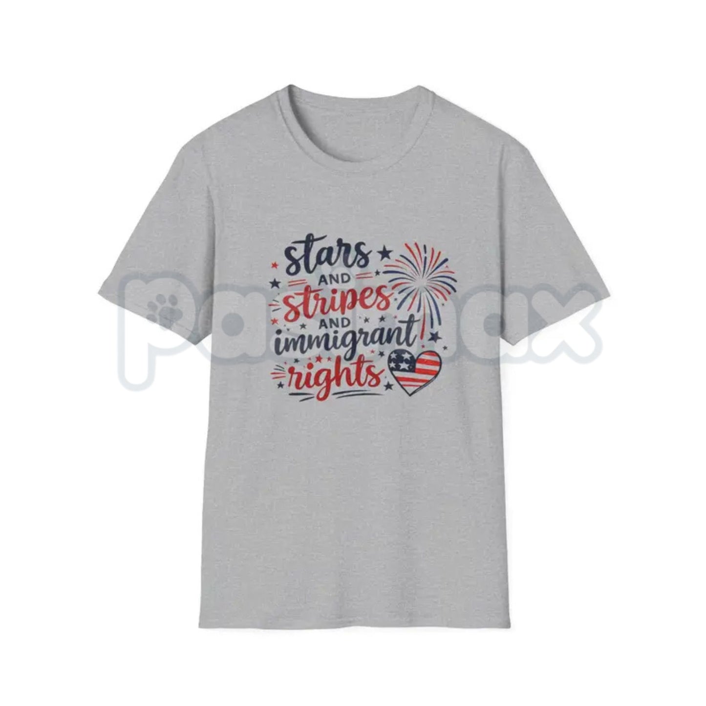 "Stars-and-Stripes" Immigrant Rights T-Shirt – Inclusive 4th of July Patriot Graphic Tee