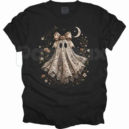 Comfort Colors® Lace Ghost Halloween T-Shirt – Vintage Spooky Aesthetic Graphic Tee, Retro Elegant Lace Ghost Unisex Top