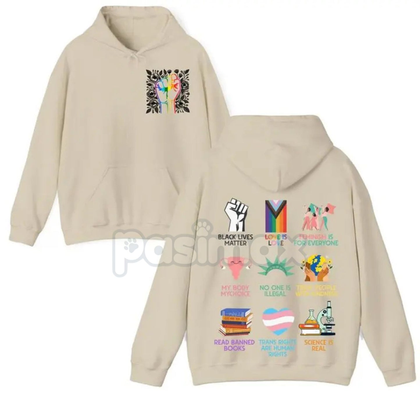 Human Rights 2-Sided Hoodie – Bold Statement Pullover, Equality & Social Justice Activism Apparel, Unisex