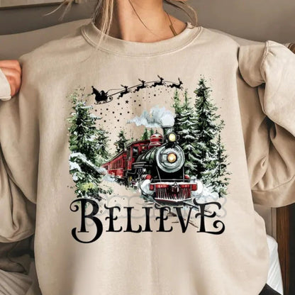 The Polar Express Believe Christmas Sweatshirt – Nostalgic Holiday Gift