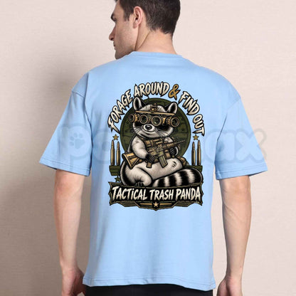 Forage Around & Find Out Tactical Trash Panda T-Shirt – Funny Raccoon Back Print Unisex Tee