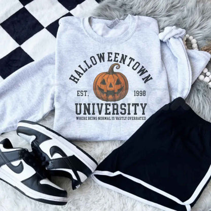 Halloween Town University Sweatshirt | Vintage Pumpkin Crewneck