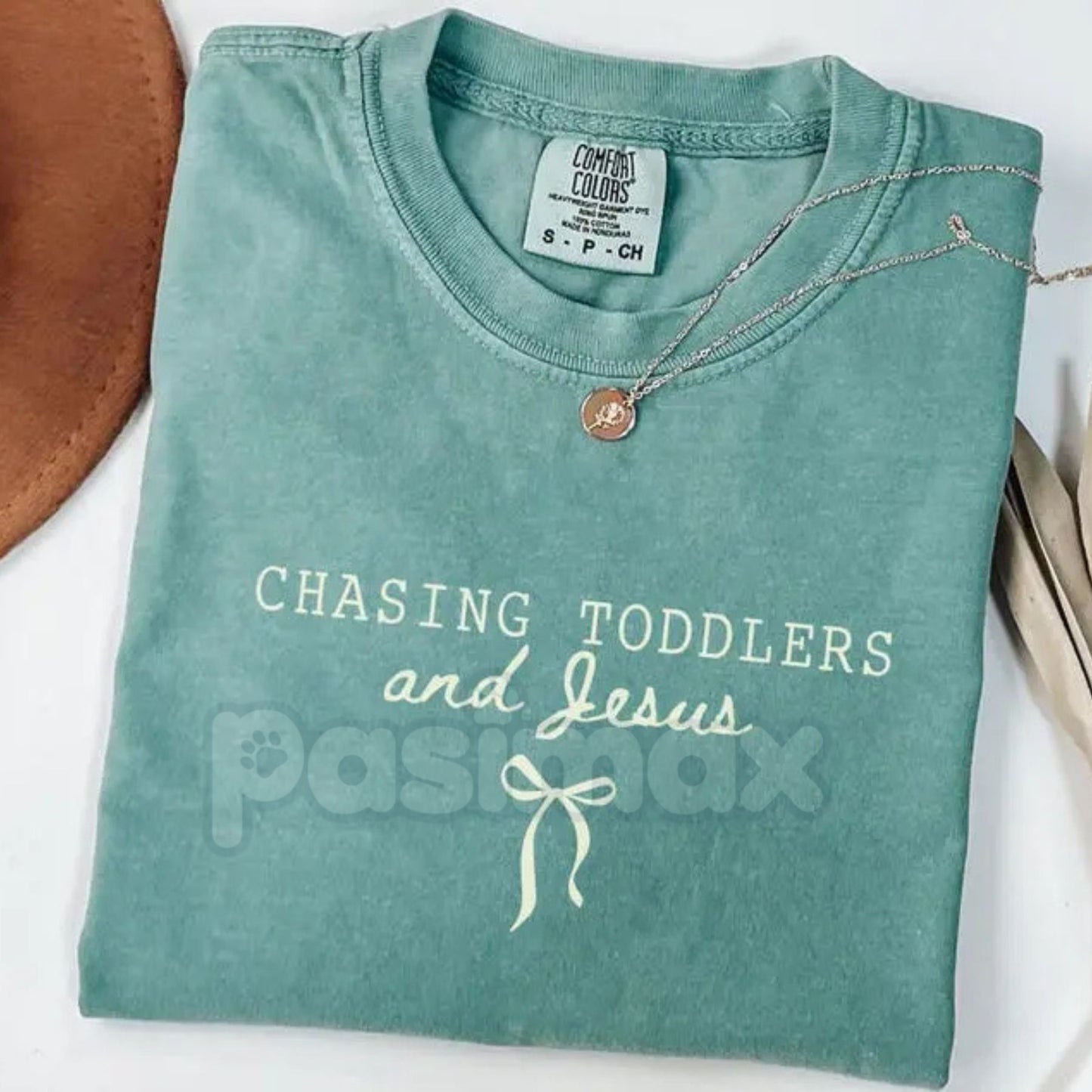 Comfort Colors® Groovy 'Chasing Jesus & Toddlers' Shirt – Retro Christian Mom Tee, Vintage Wildflower Faith Shirt, Boho Motherhood Gift