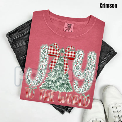Holly Berry Joy Comfort Colors® T-Shirt – Vintage Christmas Holiday Tee, Festive Holly Graphic Shirt