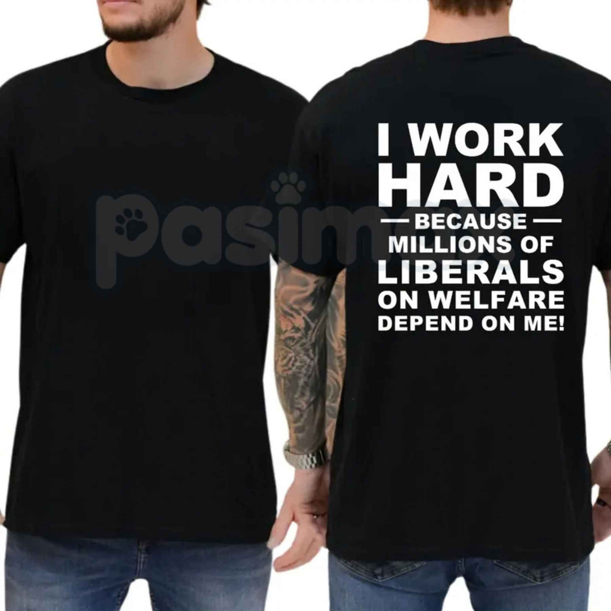 I Work Hard Because Millions Depend On Me T-Shirt – Funny Taxpayer Sarcastic Unisex Tee
