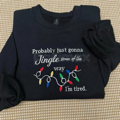 Funny Christmas Embroidered Sweatshirt – Holiday Humor Crewneck