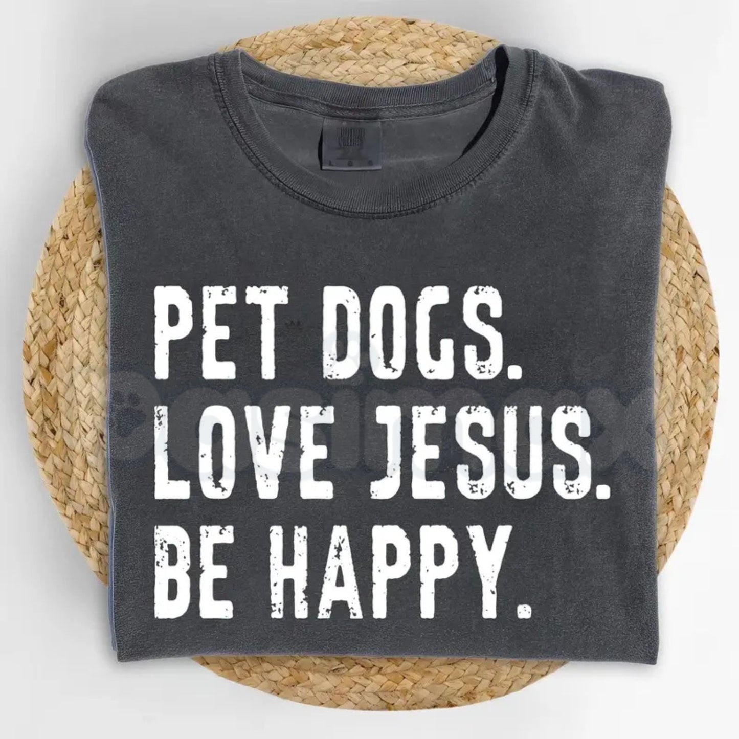 Comfort Colors® Dogs And Jesus T-Shirt – Funny Christian Dog Lover Tee, Aesthetic Dog Mom Faith Shirt, Retro Spiritual Graphic Top