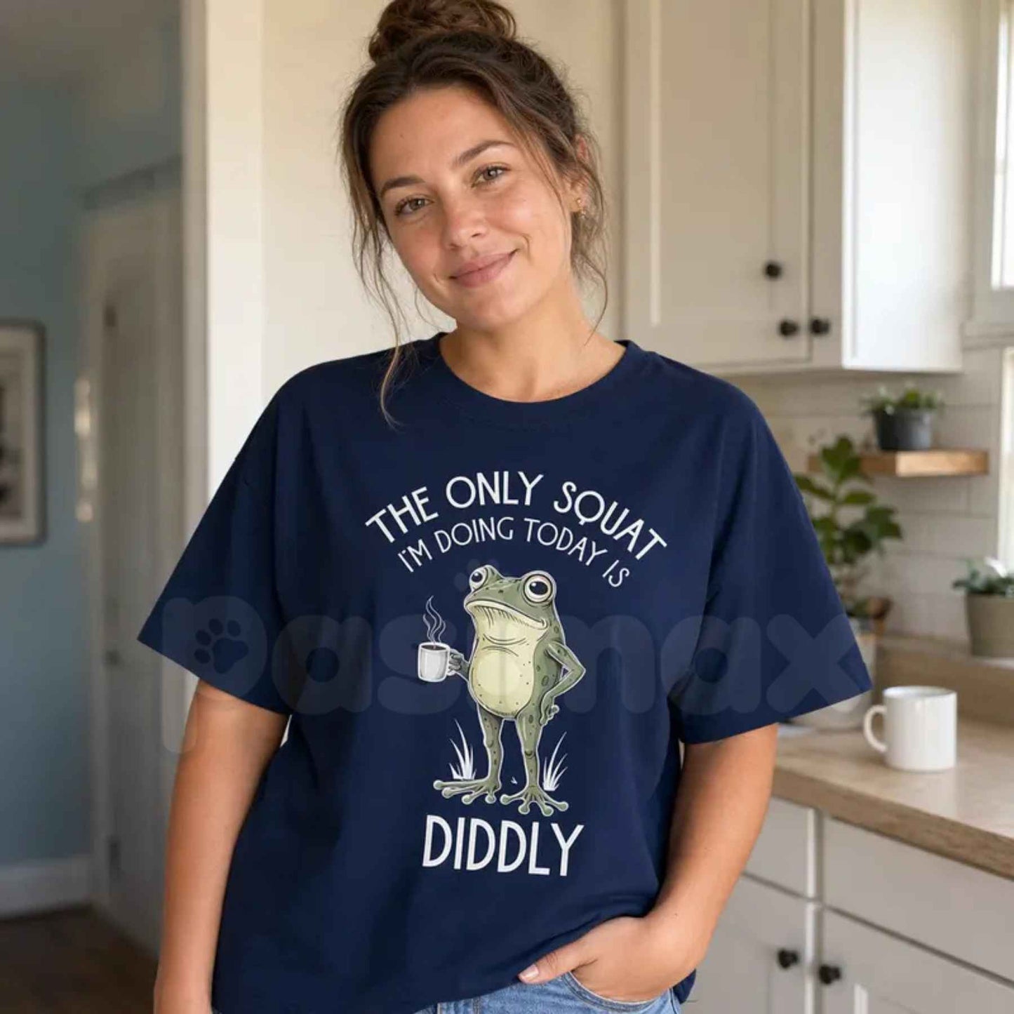 Funny Frog Graphic Tee Women Sarcastic Diddly Squat – Funny Frog Shirt, Cute Cottagecore Sarcastic Humor Unisex T-Shirt