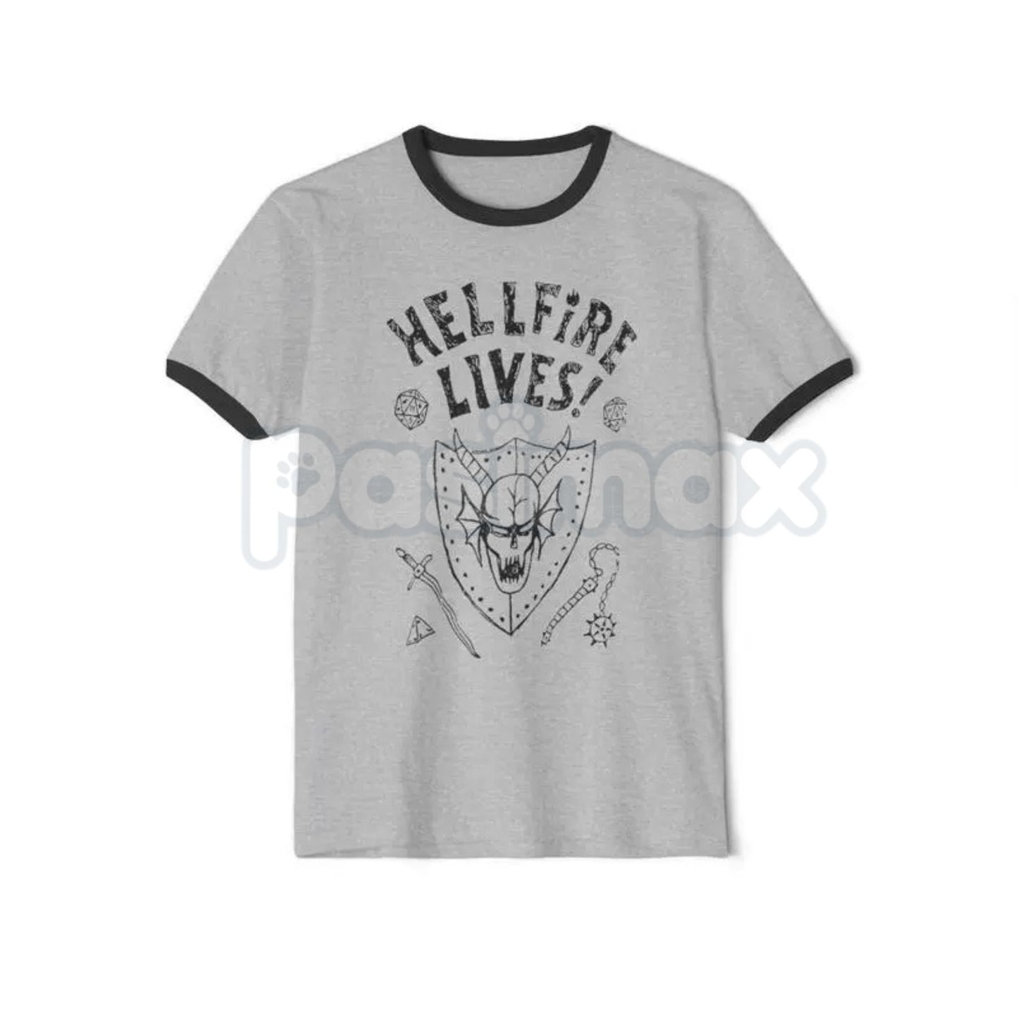 Dustin Hellfire Lives Ringer Tee – Eddie & Dustin Fan Tribute Shirt, Retro Stranger Things Inspired Unisex Graphic Tee