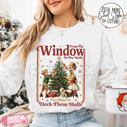 Funny "Deck These Halls" Christmas Sweatshirt – Innuendo Holiday Humor Crewneck