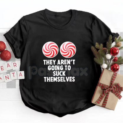 Funny Christmas Couple Shirts (Adult Humor) - Matching Naughty Nice Slogan Tees, Unisex Holiday Party Gift, Xmas Statement Apparel