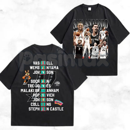 Retro Texas Basketball Graphic T-Shirt – Double-Sided Vintage Sports Fan Streetwear Tee