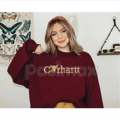 Minimalist Highland Cow Sweatshirt | Clean Silhouette Coo Jumper | Modern Farm Animal Graphic Tee | Simple Nature Lover Gift