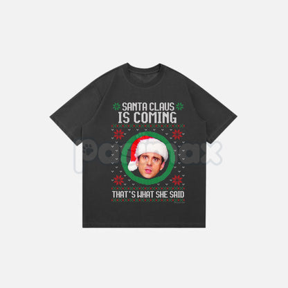 The Office Christmas Vintage T-Shirt - Michael Scott Santa Claus Meme Tee, Funny Holiday TV Show Gift, Unisex Dunder Mifflin Apparel