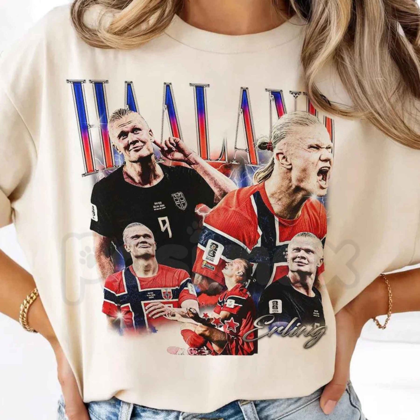 Comfort Colors® Erling "The Viking" Soccer Y2K Graphic T-Shirt – Retro Norway Aesthetic Futbol Tribute Tee, Funny 2000s Style Unisex Top