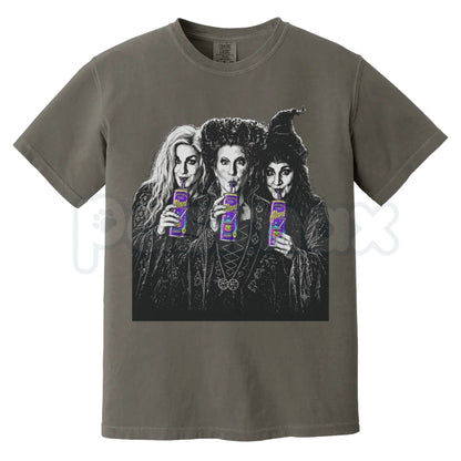 Comfort Colors® Sanderson Sisters Witches Brew Energy Drink T-Shirt – Retro Halloween Graphic Tee, Spooky Cult Classic Unisex Top & Gift