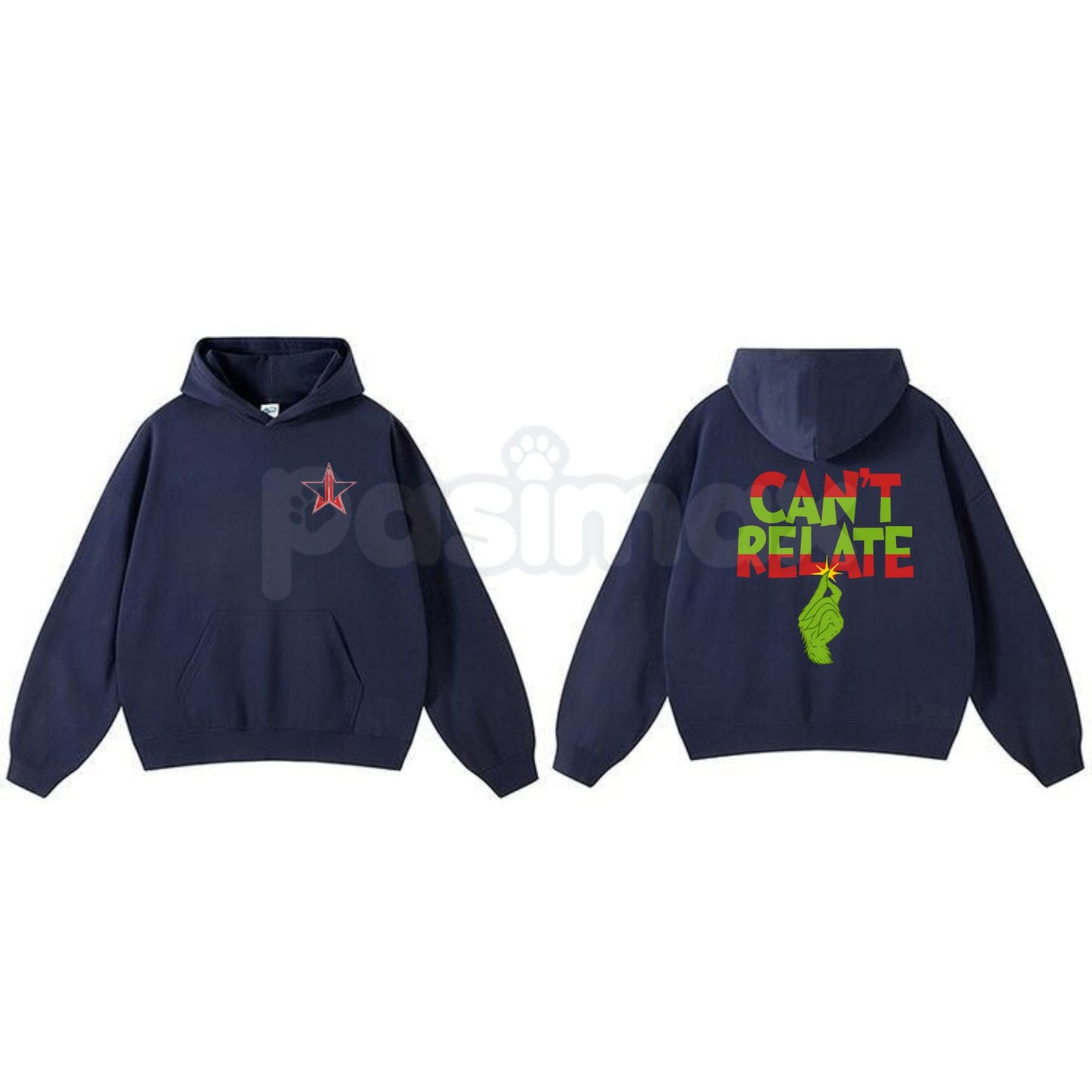 "Can't Relate" Holiday Hoodie – Funny Anti-Christmas Slogan Pullover, Grinch & Introvert Festive Apparel, Unisex