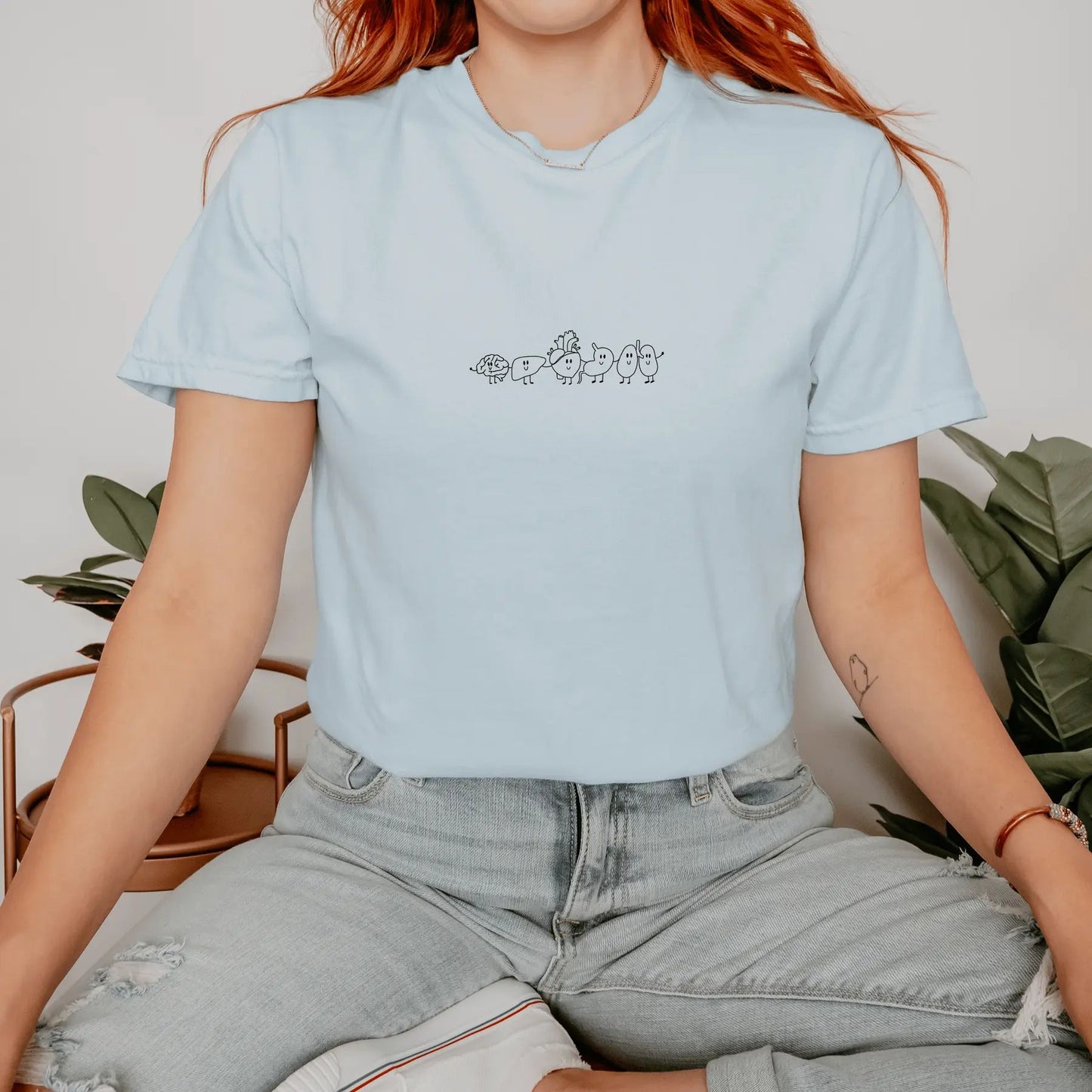 Organ Friends T-Shirt – Minimalist Comfort Colors Tee for Healthcare & Med Students, Cute Anatomy Shirt, Doctor & Nurse Gift