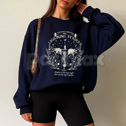 Onyx Storm Sweatshirt | Dancing Through The Lightning Strike Shirt | Fourth Wing Sequel Booktok Jumper | Dragon Rider Fantasy Gift
